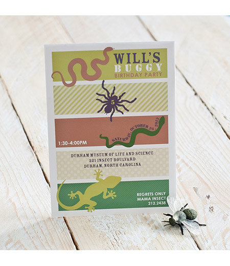 Insects and Reptiles Birthday Party Printable Invitation